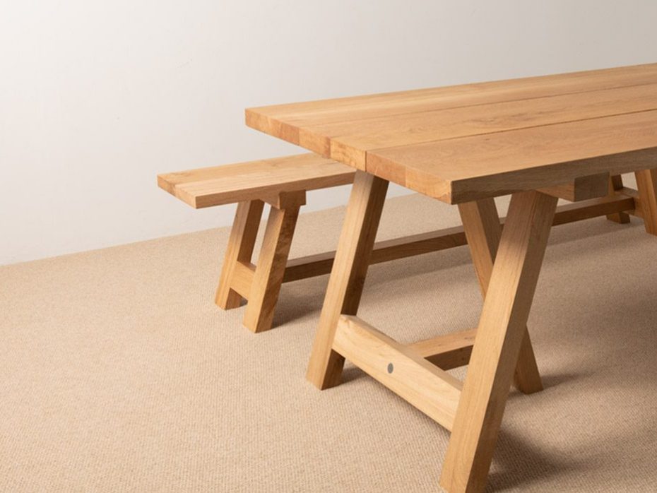 Bespoke Wooden Dining Table and Bench
